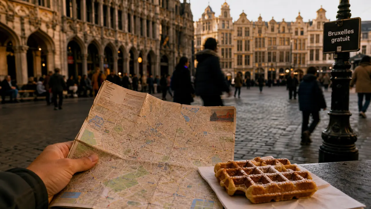 Activités gratuites Bruxelles : carte pliée et Grand-Place, ambiance l’après-midi