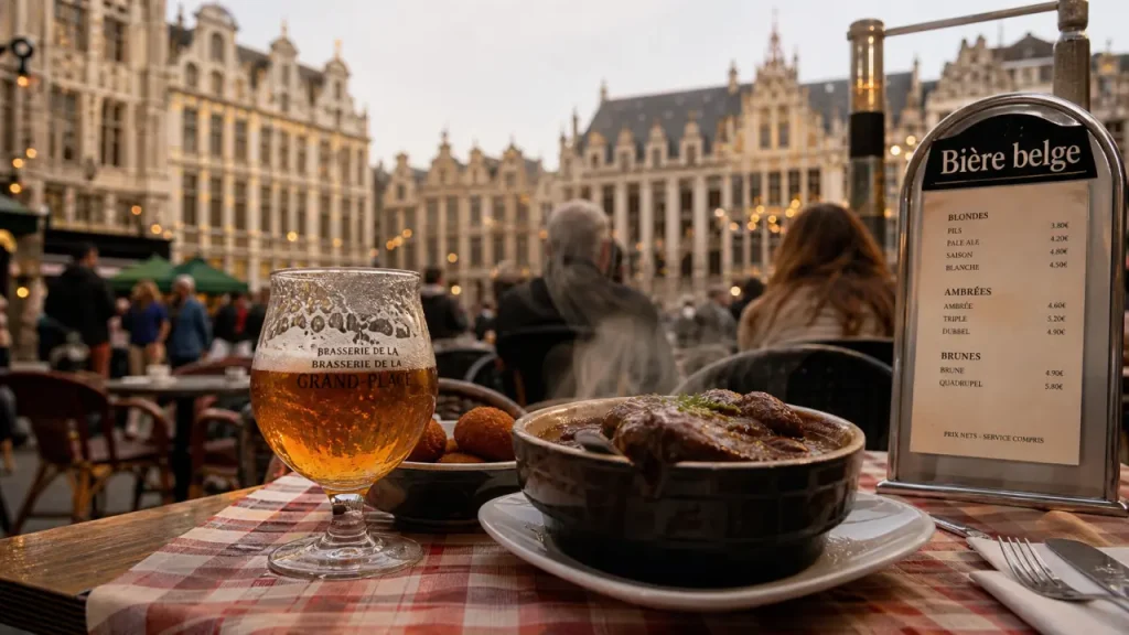 Brasserie grand place bruxelles : terrasse et bière belge