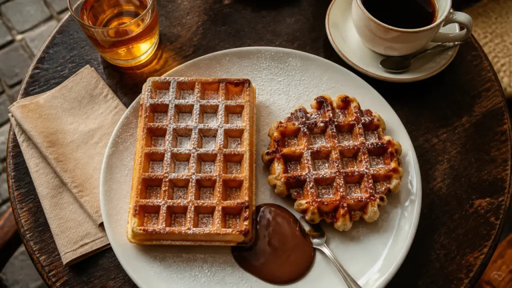 Bruxelles gaufres : gaufre de Bruxelles et gaufre de Liège, sucre caramélisé