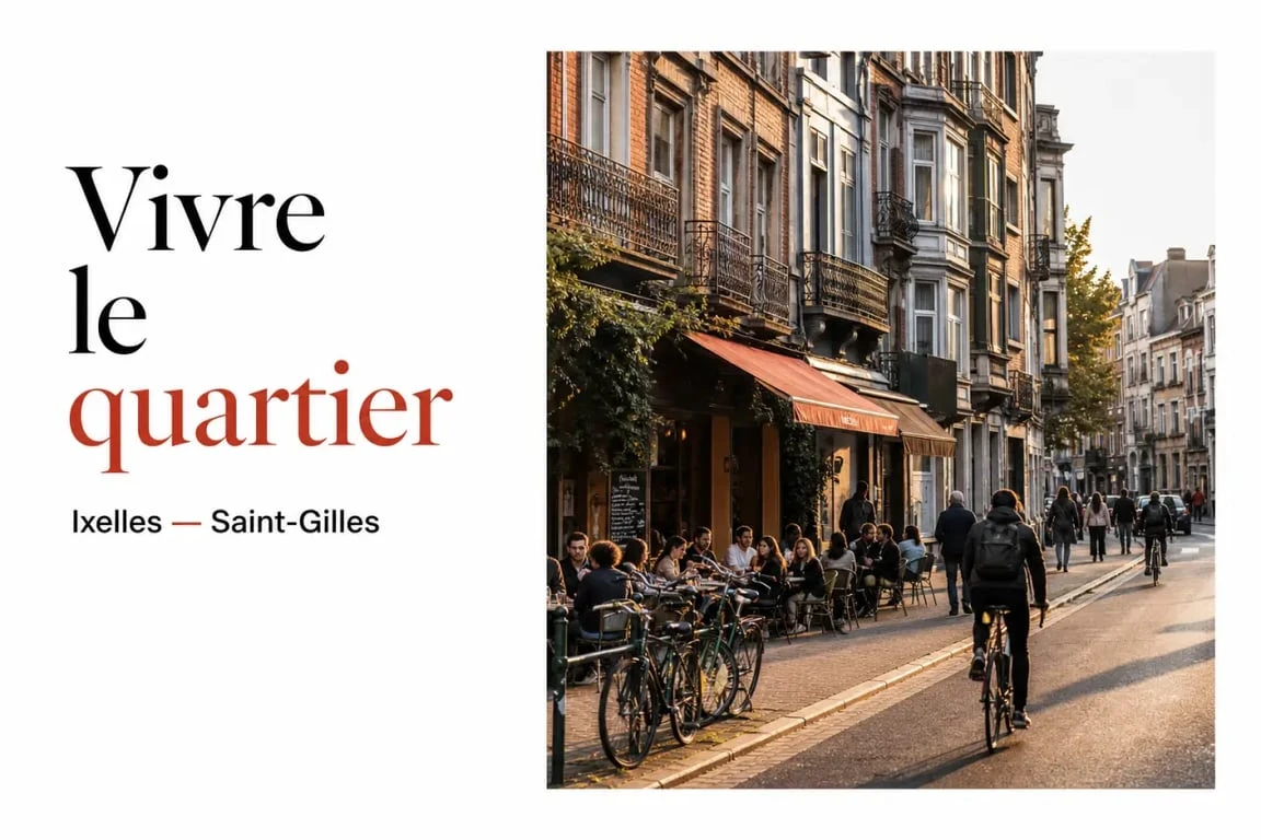 Bruxelles quartiers : ambiance vivante à Ixelles ou Saint-Gilles avec cafés et terrasses