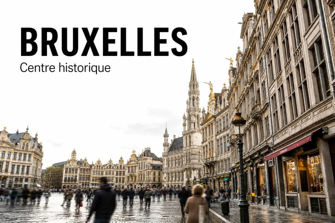 Bruxelles quartiers : centre historique autour de la Grand-Place, façades anciennes et rue animée