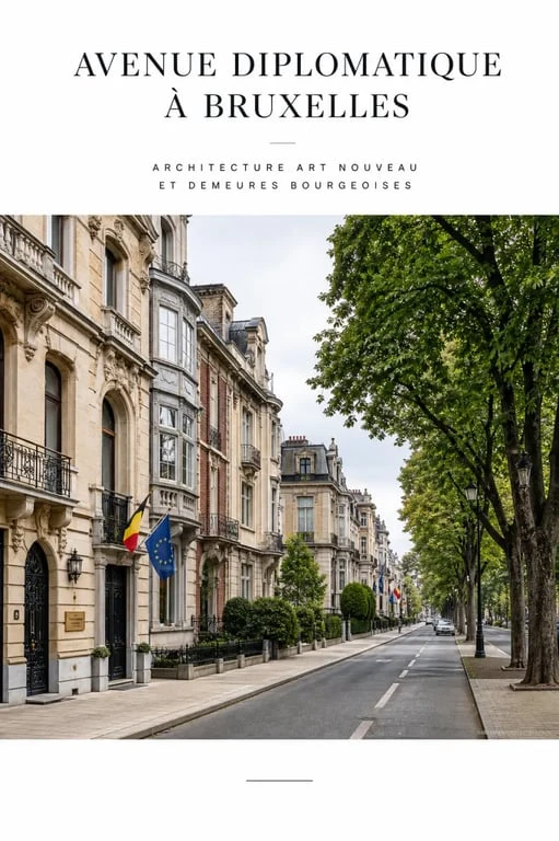 Quartier des ambassades Bruxelles sur l’avenue Franklin Roosevelt, façades élégantes et ambiance diplomatique