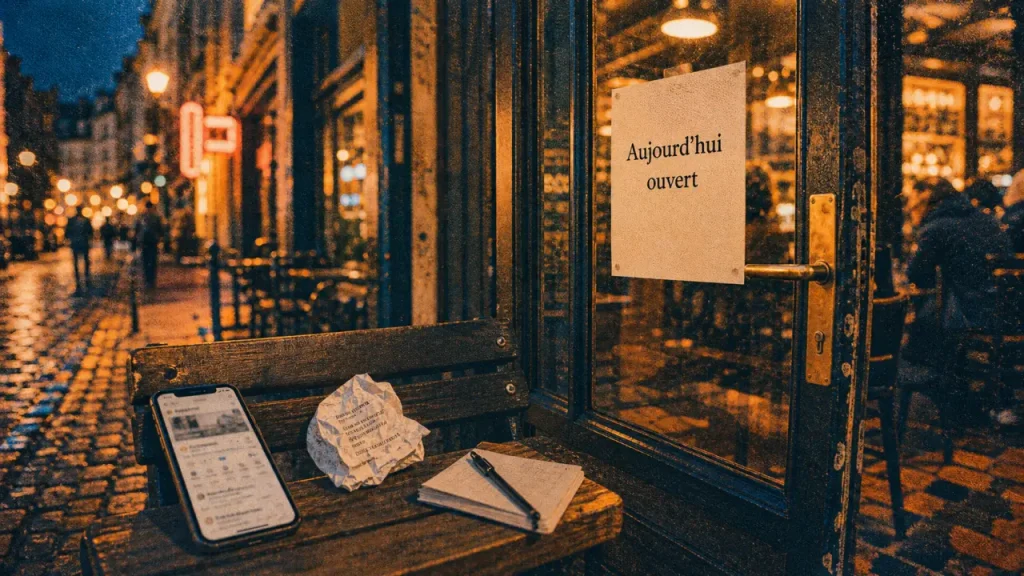 Fermeture restaurants bruxelles : porte ouverte et vérifications sur la vitrine