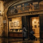 Musée de la BD Bruxelles : vitrine et fresque BD, parcours