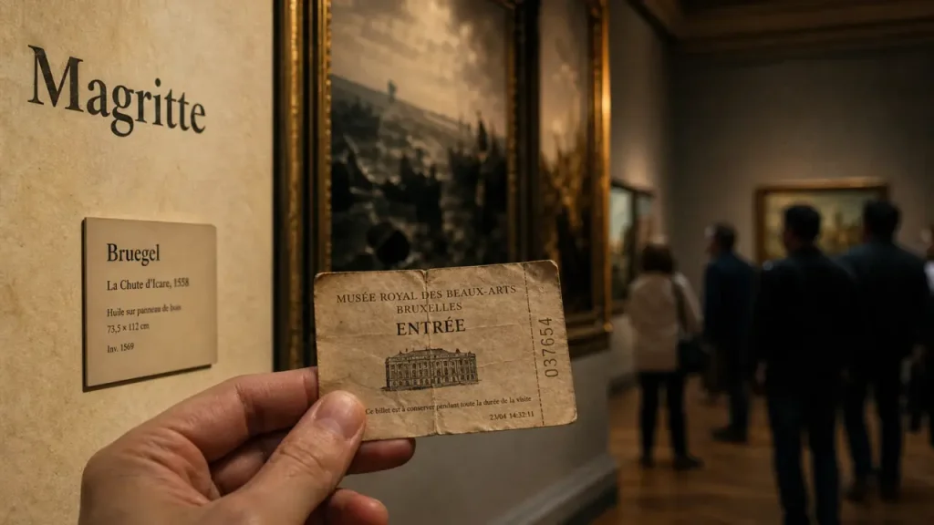 Musée des beaux arts bruxelles : billets et salle Magritte Bruegel