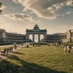 Parc a visiter bruxelles : vue du Cinquantenaire et arcades