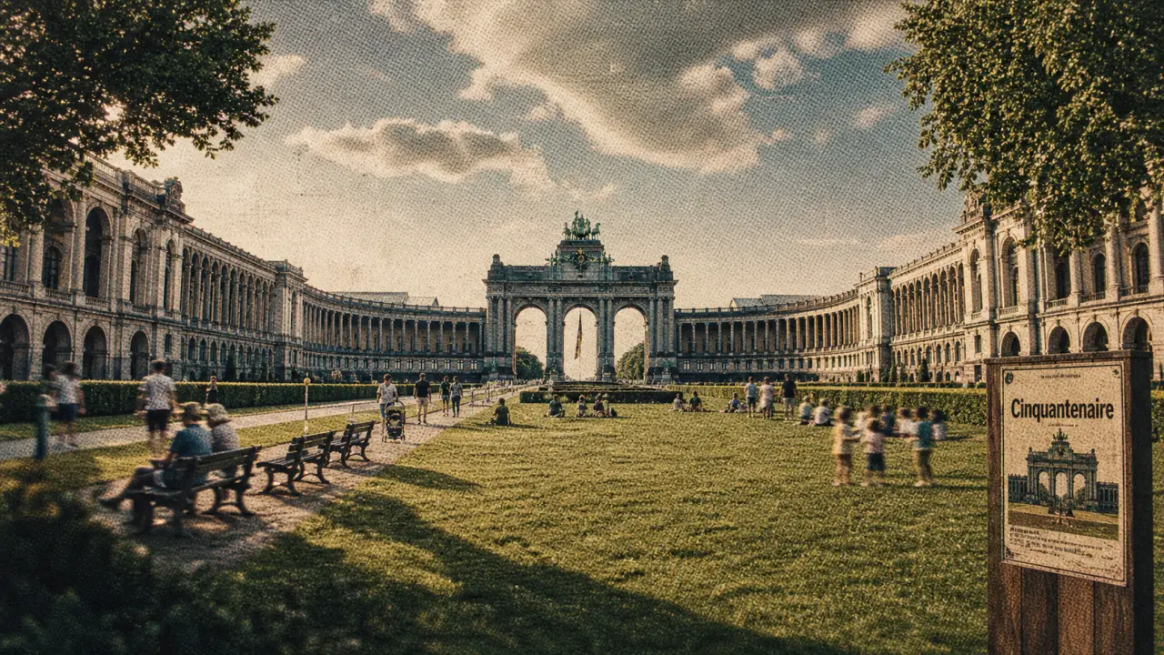 Parc a visiter bruxelles : vue du Cinquantenaire et arcades