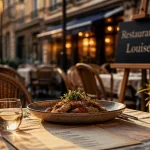 Terrasse sur l’avenue Louise à Bruxelles, restaurants avenue louise bruxelles au golden hour