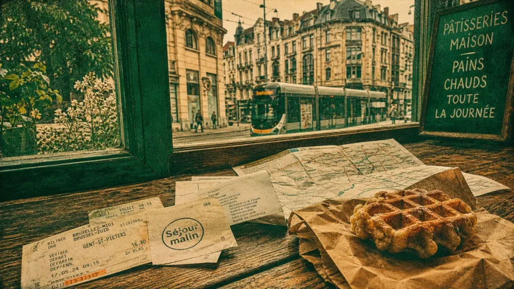 Visiter Bruxelles pas cher en famille : tickets de train et gaufre en boulangerie
