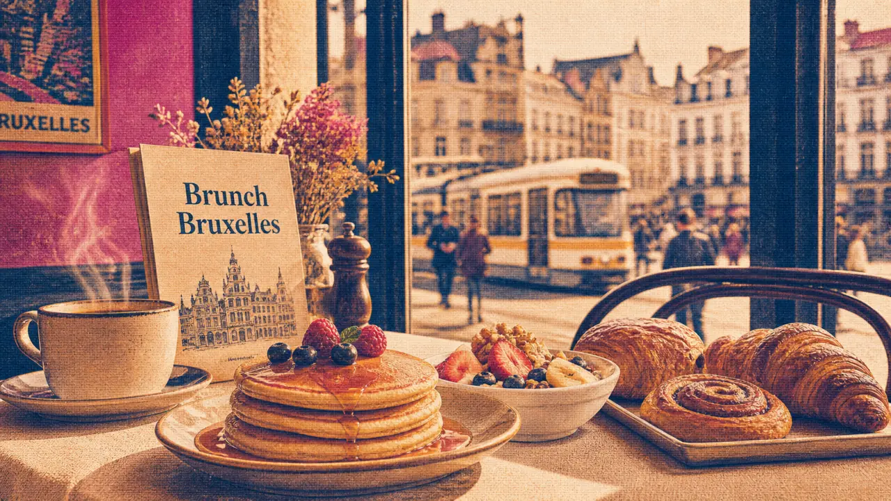 Brunch Paris à Bruxelles : table brunch halal et dimanche, pancakes et café