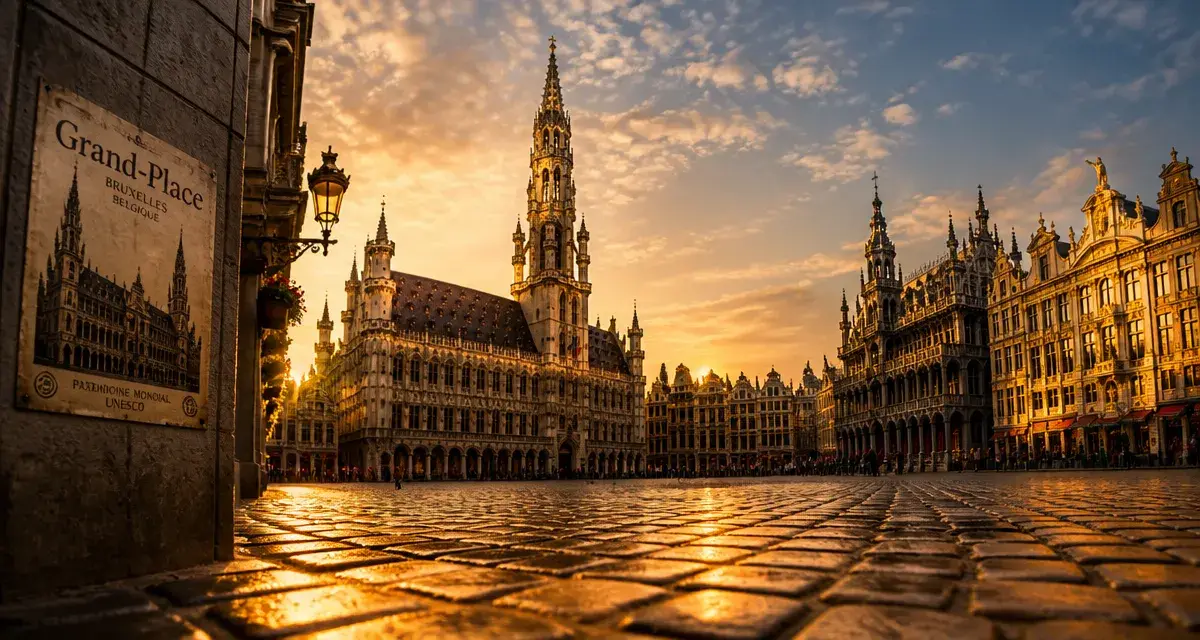 Centre de bruxelles grand place, vue grand-angle de l’Hôtel de Ville