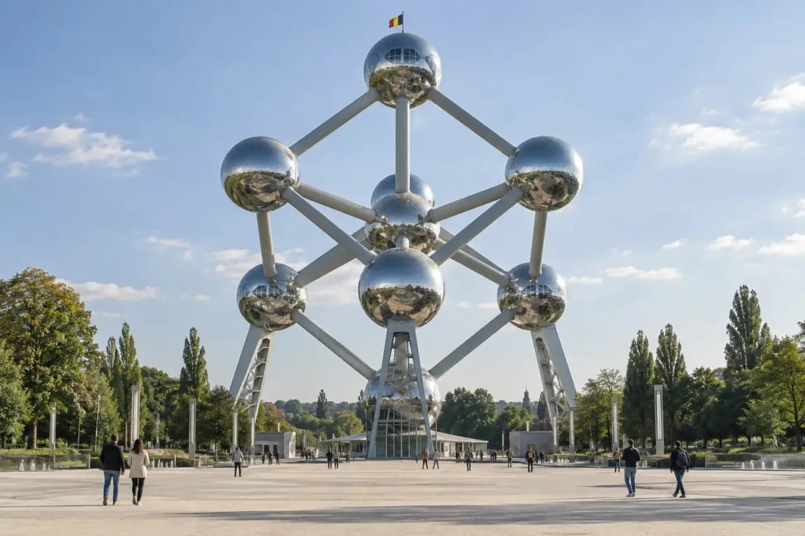 Le quartier Atomium Bruxelles vu depuis le plateau du Heysel