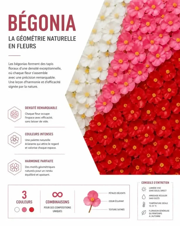 Détail des bégonias du Tapis de fleurs de Bruxelles
