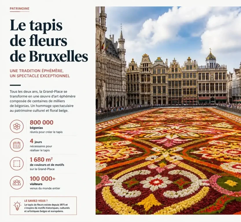 Tapis de fleurs sur la Grand-Place de Bruxelles