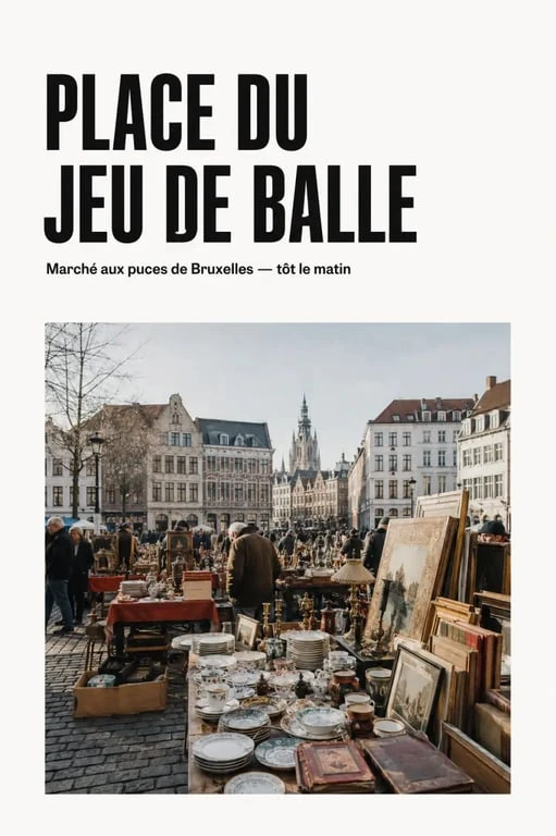 Place du Jeu de Balle dans le quartier des antiquaires à Bruxelles