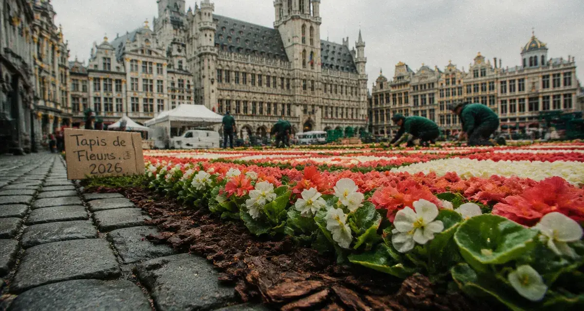 Fleur bruxelles grand place : tapis floral 1680 m²