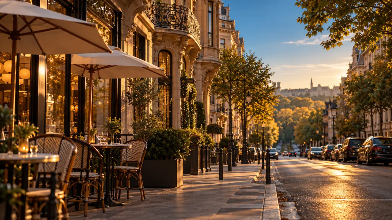 Avenue Louise Brussels : vitrines de luxe et façades Art nouveau, balcon en ferronnerie